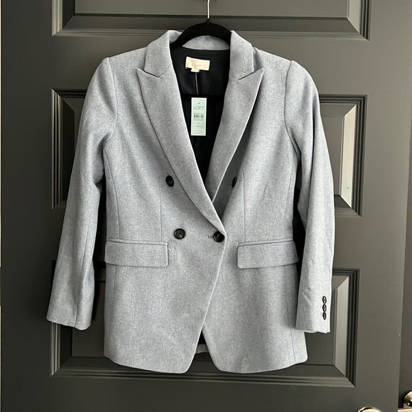 NWT LOFT Melange Double Breasted Blazer 0 Petite - Picture 2 of 6